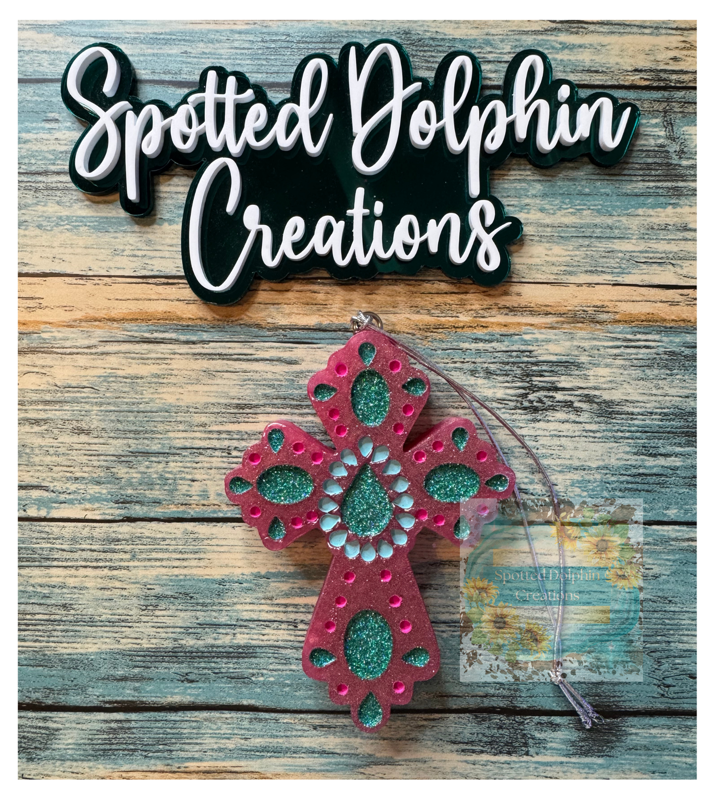 Concho Cross in Bright Pink