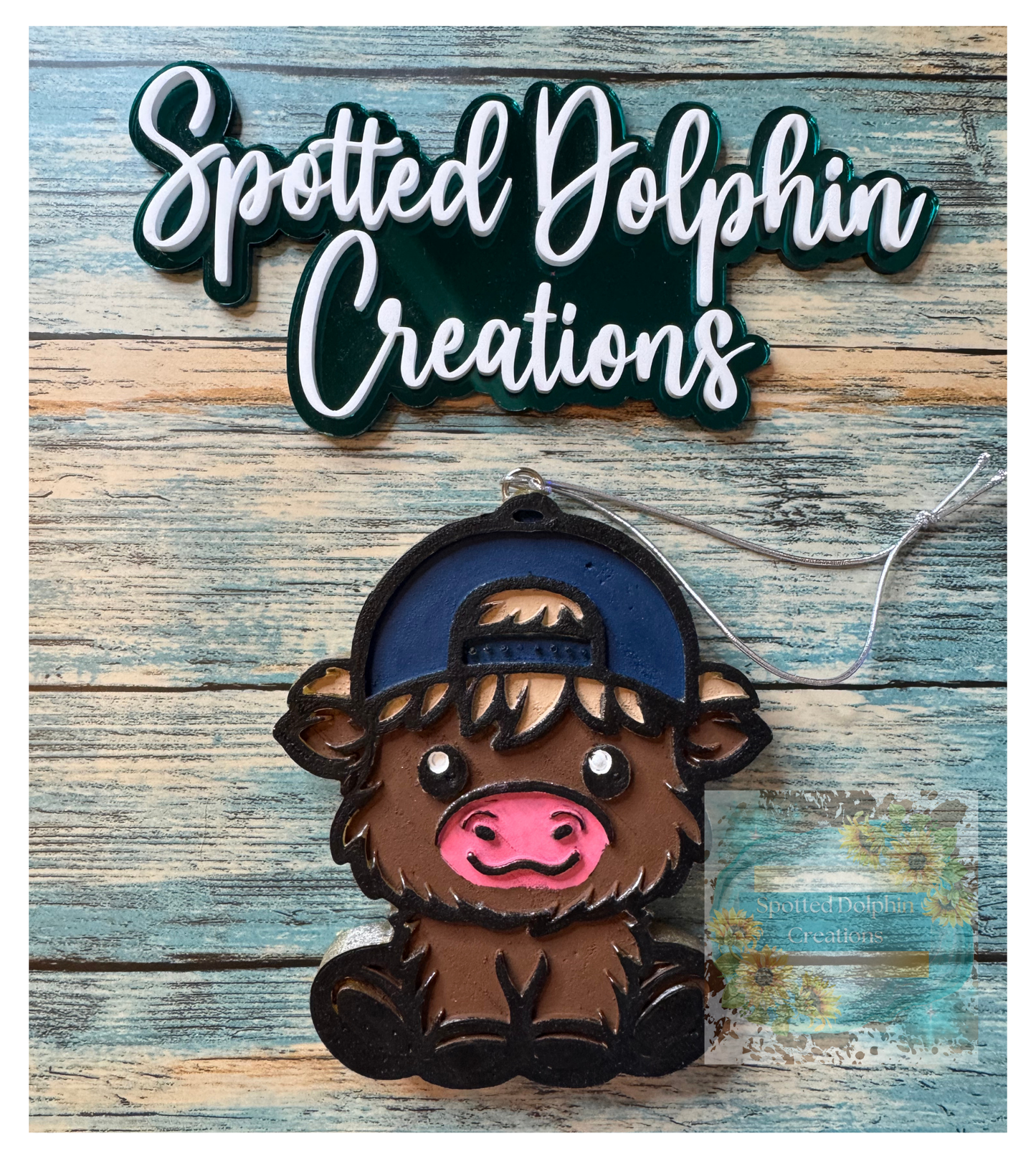 Highland Cow w/Baseball Cap