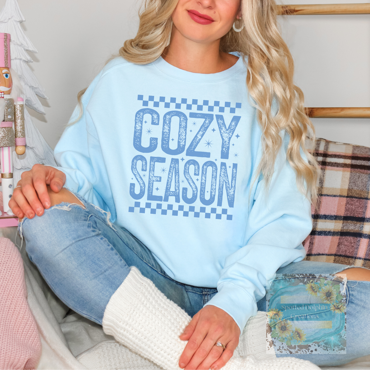Cozy Season Distressed in Blue