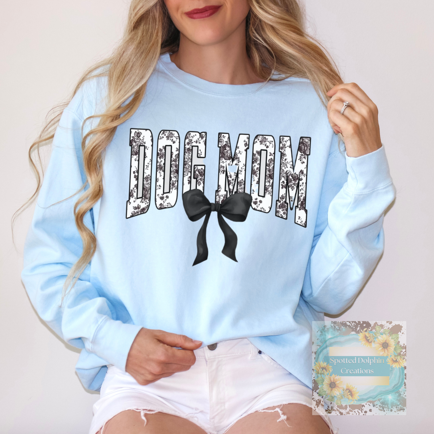 Dog Mom Lace w/Patterned Bow