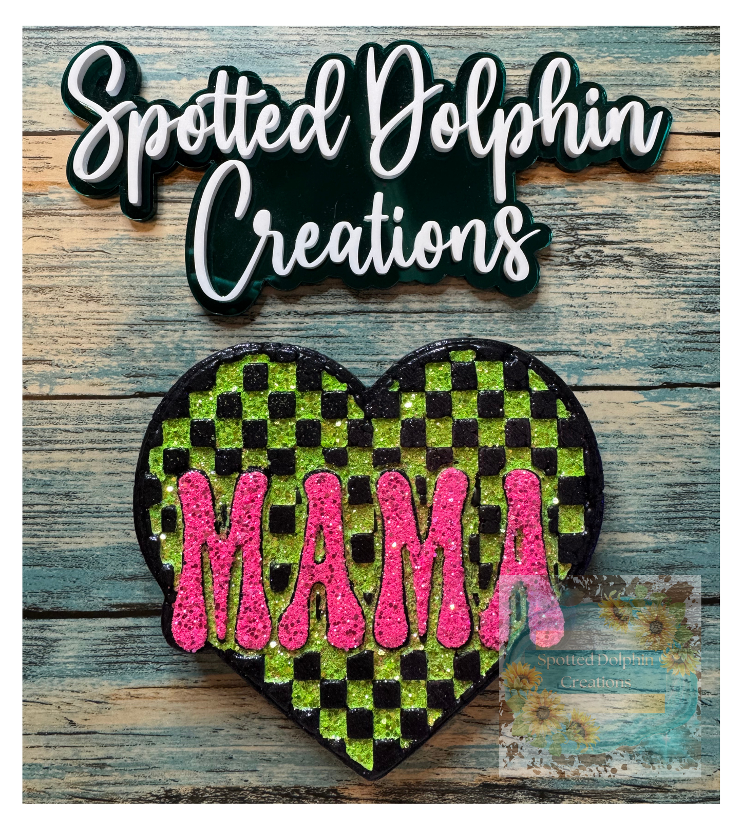 Mama w/Checkered Heart