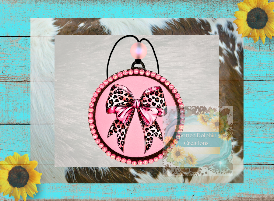 Pink Cheetah Bow (Ready to Ship)