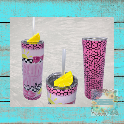 Pink Lemon Bliss Tumbler w/Topper