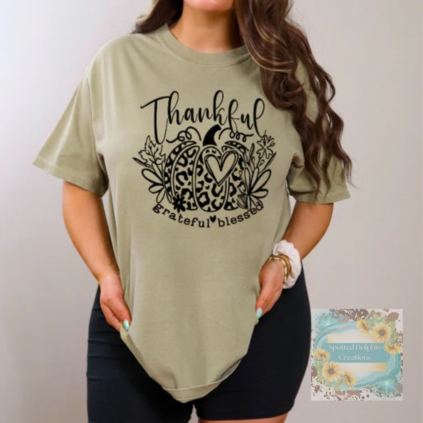 Thankful, Grateful, Blessed w/Cheetah Pumpkin