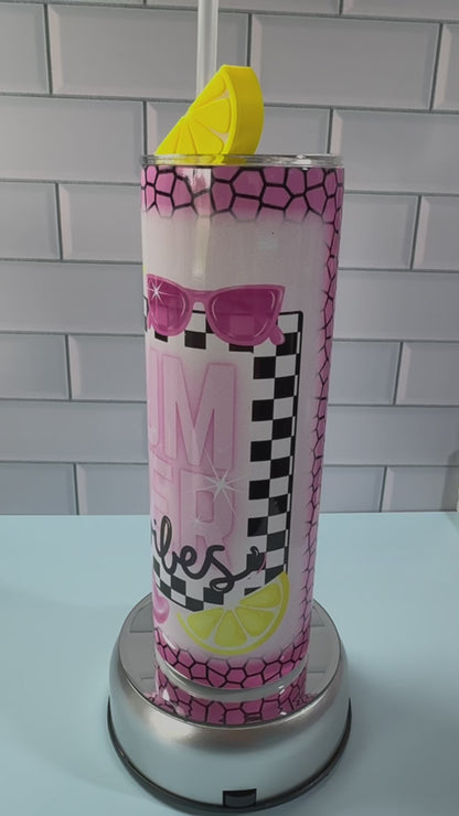 Pink Lemon Bliss Tumbler w/Topper